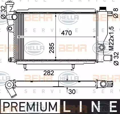 BEHR HELLA Service 8MK 376 715-381 - Радиатор, охлаждение двигателя autospares.lv