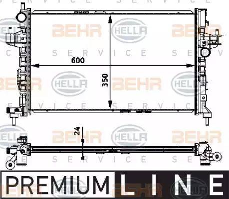 BEHR HELLA Service 8MK 376 715-321 - Радиатор, охлаждение двигателя autospares.lv