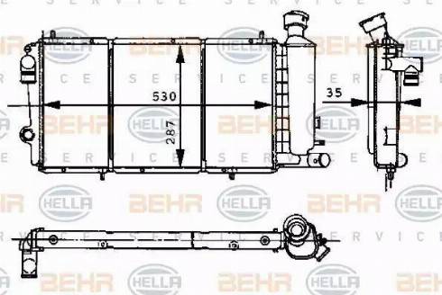 BEHR HELLA Service 8MK 376 715-371 - Радиатор, охлаждение двигателя autospares.lv