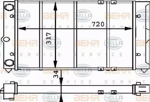 BEHR HELLA Service 8MK 376 715-281 - Радиатор, охлаждение двигателя autospares.lv