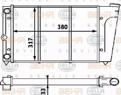 BEHR HELLA Service 8MK 376 715-231 - Радиатор, охлаждение двигателя autospares.lv