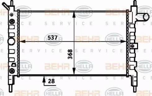 BEHR HELLA Service 8MK 376 715-791 - Радиатор, охлаждение двигателя autospares.lv