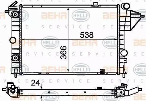 BEHR HELLA Service 8MK 376 715-731 - Радиатор, охлаждение двигателя autospares.lv