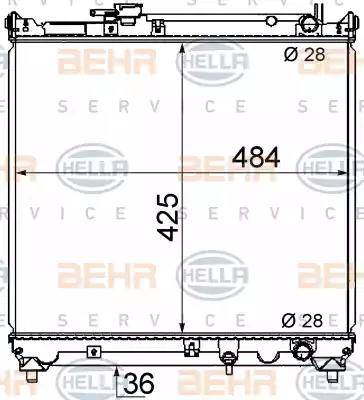 BEHR HELLA Service 8MK 376 716-421 - Радиатор, охлаждение двигателя autospares.lv