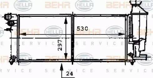 BEHR HELLA Service 8MK 376 716-471 - Радиатор, охлаждение двигателя autospares.lv