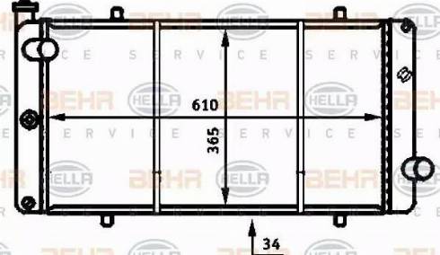 BEHR HELLA Service 8MK 376 716-541 - Радиатор, охлаждение двигателя autospares.lv