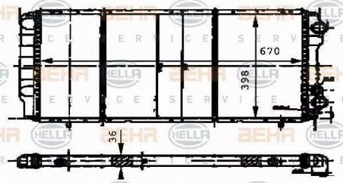 BEHR HELLA Service 8MK 376 716-571 - Радиатор, охлаждение двигателя autospares.lv