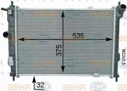 BEHR HELLA Service 8MK 376 716-091 - Радиатор, охлаждение двигателя autospares.lv