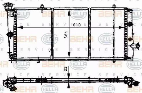 BEHR HELLA Service 8MK 376 716-001 - Радиатор, охлаждение двигателя autospares.lv