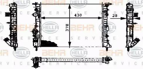 BEHR HELLA Service 8MK 376 716-164 - Радиатор, охлаждение двигателя autospares.lv