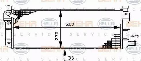 BEHR HELLA Service 8MK 376 716-131 - Радиатор, охлаждение двигателя autospares.lv