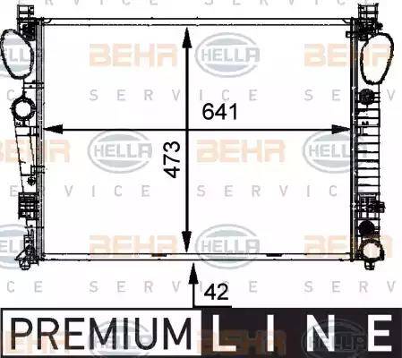 BEHR HELLA Service 8MK 376 716-331 - Радиатор, охлаждение двигателя autospares.lv