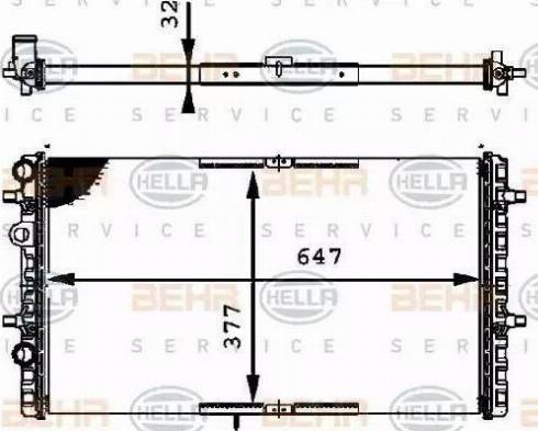 BEHR HELLA Service 8MK 376 716-324 - Радиатор, охлаждение двигателя autospares.lv