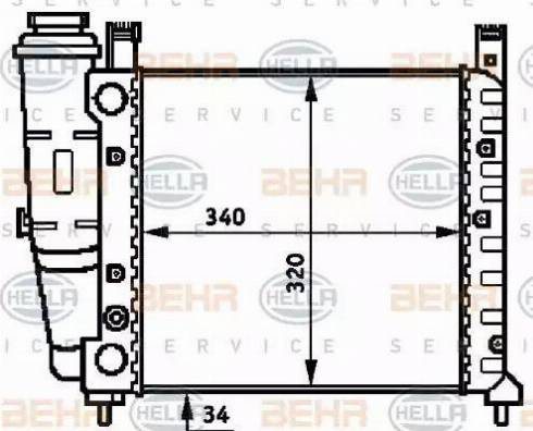 BEHR HELLA Service 8MK 376 716-711 - Радиатор, охлаждение двигателя autospares.lv