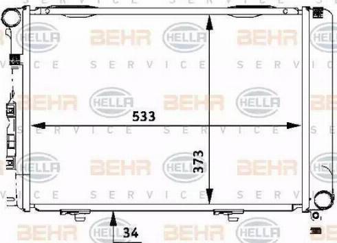 BEHR HELLA Service 8MK 376 710-651 - Радиатор, охлаждение двигателя autospares.lv