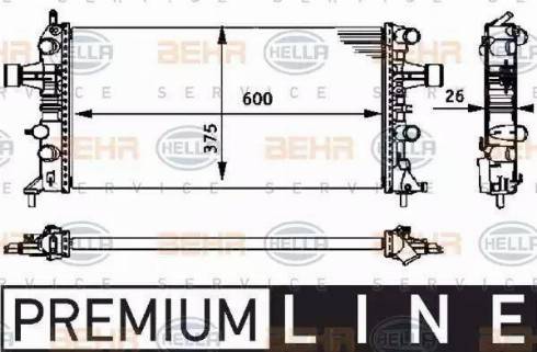 BEHR HELLA Service 8MK 376 710-661 - Радиатор, охлаждение двигателя autospares.lv