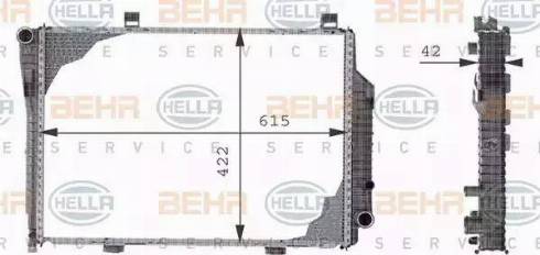 BEHR HELLA Service 8MK 376 710-351 - Радиатор, охлаждение двигателя autospares.lv