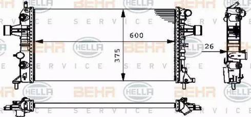 BEHR HELLA Service 8MK 376 710-324 - Радиатор, охлаждение двигателя autospares.lv