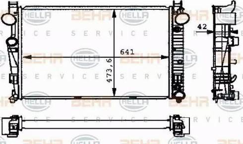 BEHR HELLA Service 8MK 376 710-294 - Радиатор, охлаждение двигателя autospares.lv