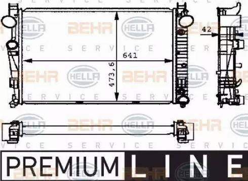 BEHR HELLA Service 8MK 376 710-291 - Радиатор, охлаждение двигателя autospares.lv