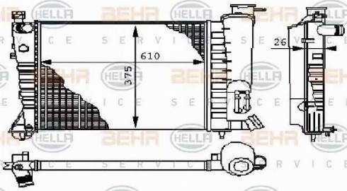 BEHR HELLA Service 8MK 376 710-241 - Радиатор, охлаждение двигателя autospares.lv