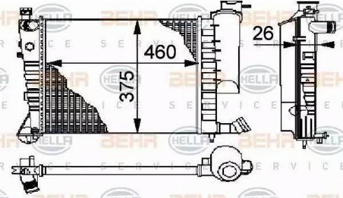 BEHR HELLA Service 8MK 376 710-251 - Радиатор, охлаждение двигателя autospares.lv