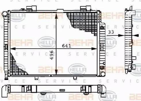 BEHR HELLA Service 8MK 376 710-231 - Радиатор, охлаждение двигателя autospares.lv