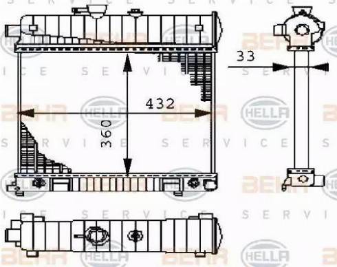 BEHR HELLA Service 8MK 376 710-274 - Радиатор, охлаждение двигателя autospares.lv