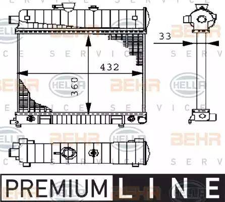 BEHR HELLA Service 8MK 376 710-271 - Радиатор, охлаждение двигателя autospares.lv