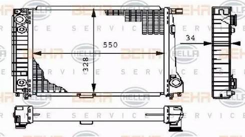 BEHR HELLA Service 8MK 376 710-781 - Радиатор, охлаждение двигателя autospares.lv