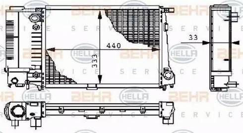 BEHR HELLA Service 8MK 376 711-591 - Радиатор, охлаждение двигателя autospares.lv