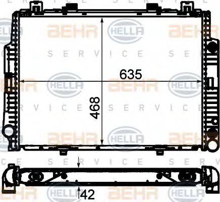 BEHR HELLA Service 8MK 376 711-514 - Радиатор, охлаждение двигателя autospares.lv