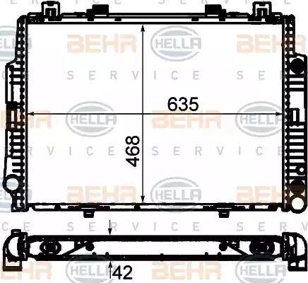 BEHR HELLA Service 8MK 376 711-511 - Радиатор, охлаждение двигателя autospares.lv