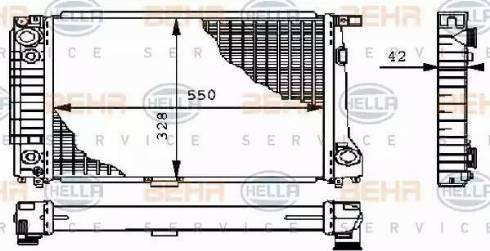 BEHR HELLA Service 8MK 376 711-661 - Радиатор, охлаждение двигателя autospares.lv