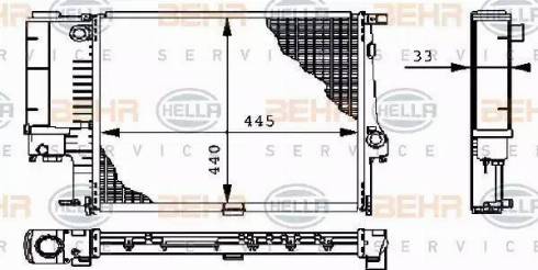 BEHR HELLA Service 8MK 376 711-084 - Радиатор, охлаждение двигателя autospares.lv