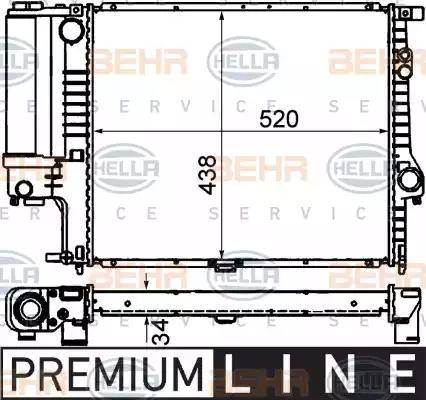 BEHR HELLA Service 8MK 376 711-131 - Радиатор, охлаждение двигателя autospares.lv