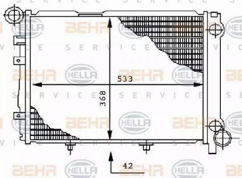 BEHR HELLA Service 8MK 376 711-351 - Радиатор, охлаждение двигателя autospares.lv