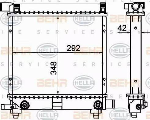 BEHR HELLA Service 8MK 376 711-314 - Радиатор, охлаждение двигателя autospares.lv