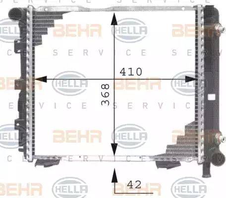 BEHR HELLA Service 8MK 376 711-321 - Радиатор, охлаждение двигателя autospares.lv