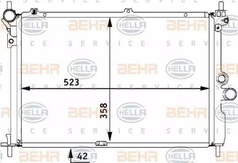 BEHR HELLA Service 8MK 376 711-751 - Радиатор, охлаждение двигателя autospares.lv