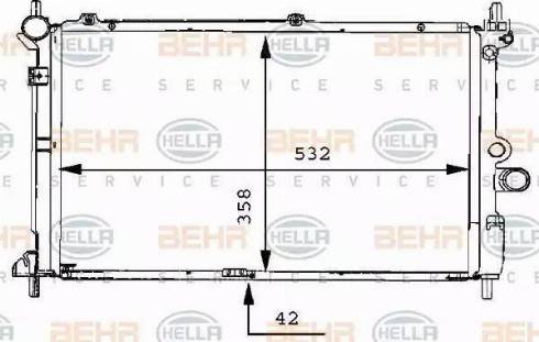 BEHR HELLA Service 8MK 376 711-761 - Радиатор, охлаждение двигателя autospares.lv