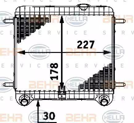 BEHR HELLA Service 8MK 376 718-561 - Радиатор, охлаждение двигателя autospares.lv