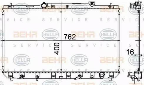 BEHR HELLA Service 8MK 376 718-531 - Радиатор, охлаждение двигателя autospares.lv