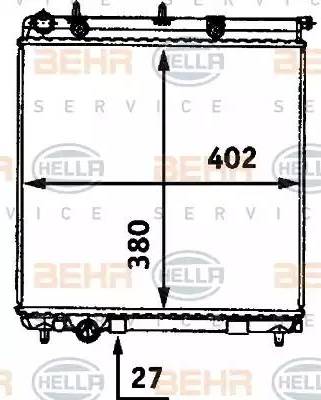 BEHR HELLA Service 8MK 376 718-641 - Радиатор, охлаждение двигателя autospares.lv