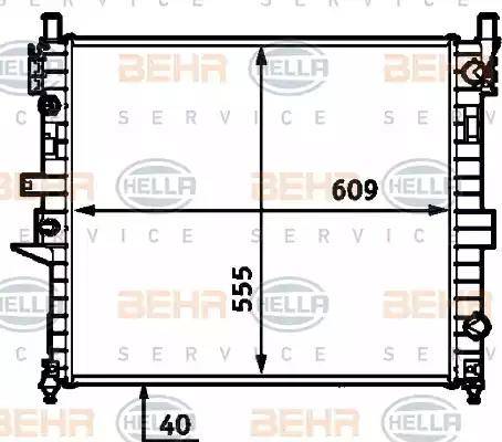 BEHR HELLA Service 8MK 376 718-601 - Радиатор, охлаждение двигателя autospares.lv