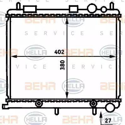 BEHR HELLA Service 8MK 376 718-614 - Радиатор, охлаждение двигателя autospares.lv