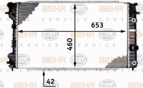 BEHR HELLA Service 8MK 376 718-681 - Радиатор, охлаждение двигателя autospares.lv