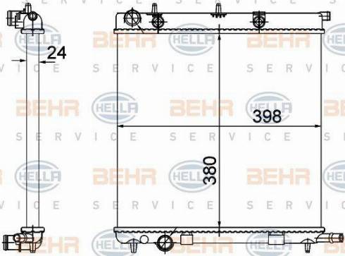 BEHR HELLA Service 8MK 376 718-625 - Радиатор, охлаждение двигателя autospares.lv