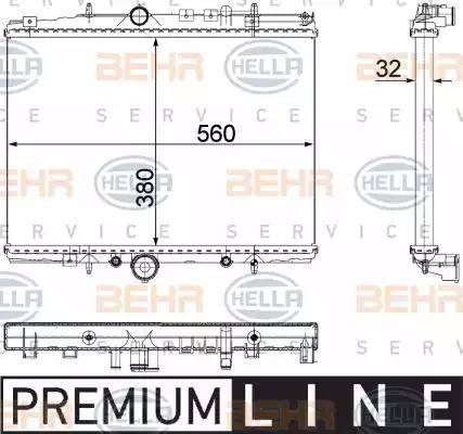 BEHR HELLA Service 8MK 376 718-041 - Радиатор, охлаждение двигателя autospares.lv