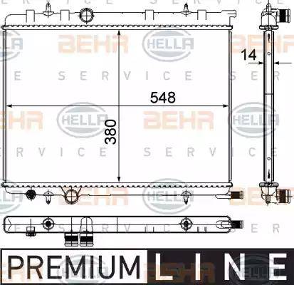 BEHR HELLA Service 8MK 376 718-051 - Радиатор, охлаждение двигателя autospares.lv